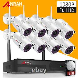 ANRAN 8CH 1080P Wireless Outdoor Security Camera System P2P NVR with 2TB HDD APP
