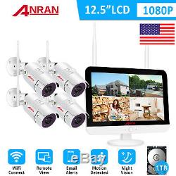 ANRAN 8CH 12 Monitor 1080P Wireless Security Camera System Outdoor 1TB HDD CCTV
