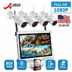 ANRAN HD 1080P Wireless Security Camera System Outdoor 8CH 12LCD NVR 1TB CCTV