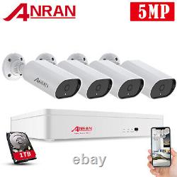 ANRAN Home Security Camera System 8CH 5MP PoE NVR Recorder Wired Bullet Cam 2TB