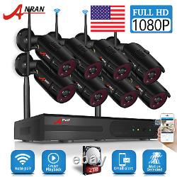 ANRAN Home Wireless Security Camera System 1080P Outdoor 2TB Hard Drive CCTV NVR