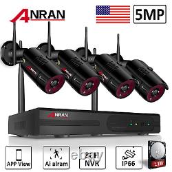ANRAN Outdoor Home Security Camera System Wireless WiFi 5MP Audio 1TB Hard Drive
