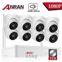 ANRAN Outdoor Wireless Security Camera System Audio 1080P HD NVR CCTV WiFi Kit