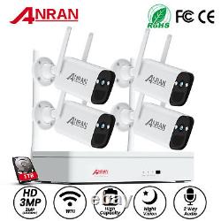 ANRAN Security Camera System 3MP Solar WiFi Wireless CCTV 1TB HDD Outdoor IP66