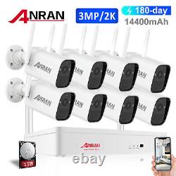 ANRAN Solar Battery Powered Security Camera System Wireless Audio Wifi Outdoor