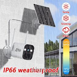 ANRAN Solar Battery Security Camera System 3MP HD WiFi Wireless CCTV 1TB Outdoor