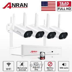 ANRAN Wireless Security Camera System Home Outdoor 1TB Hard Drive WiFi Audio 2K