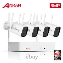 ANRAN Wireless Security Camera System Set Outdoor 8CH WiFi CCTV Solar IP Cam 1TB
