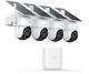 AOSU Security Cameras Outdoor Wireless, 4 Cam-Kit, Solar-Powered