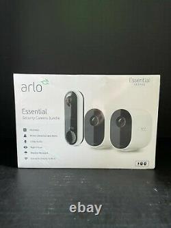 Arlo Essential Security Bundle 2 Cams + 1 Wired Video Doorbell VMK2260VV-NAS NEW