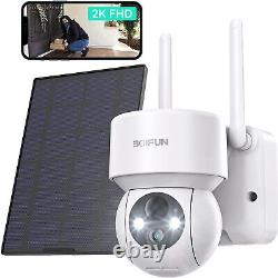 BOIFUN Solar Security Camera Wireless Outdoor 2K Color Night Vision PIR PTZ Cam