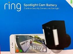 BRAND NEW RING Spotlight Camera HD BATTERY Wireless OUTDOOR Security Cam-BLACK
