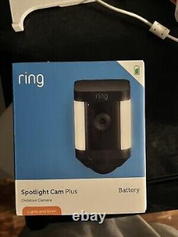 BRAND NEW Ring Spotlight Cam Plus Battery OUTDOOR Wireless SECURITY Camera-BLACK