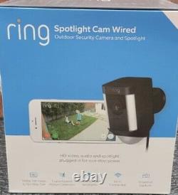 BRAND NEW! Ring Spotlight Cam Security Camera (Black, WIRED)