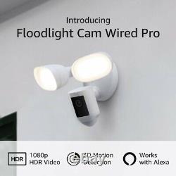 Brand New Ring Floodlight Cam Wired PRO Outdoor 1080p Security Camera White