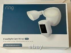 Brand New Ring Floodlight Cam Wired Pro Outdoor 1080p Security Camera White