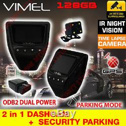 Dual Dash cam Uber Taxi Truck Camera Car GPS Vimel 128GB Security Parking Guard