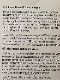 Eve Cam Secure Video Smart Camera Homekit Compatible Security Indoor, sealed