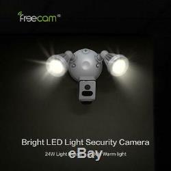 Freecam Floodlight Camera Motion-Activated Security Cam Two-Way Talk, Siren Alarm