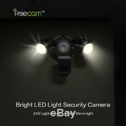 Freecam Floodlight Camera Security Cam 1080P Motion-Activated, Siren Alarm-2PACK