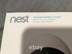 Google NC2400ES Nest Cam Outdoor Security Camera 2 Pack New Open Box