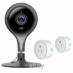 Google Nest Cam Indoor Security Camera with 2-Pack WiFi Smart Plug