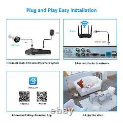 HD 1080P Outdoor Wired Security Camera System IR with 4CH AHD DVR 1TB Hard Drive