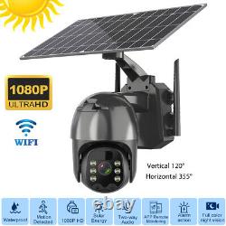 HD 1080P WIFI Security Camera Solar Battery Powered Pan Tilt Surveillance Cam