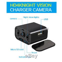 HD 1080P Wifi Hidden Camera Wall charger DVR Motion Security Wireless IR Cam USB