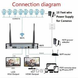 HISEEU 8 Channel HD 1080P Wireless Network IP Security Camera System Outdoor 3TB