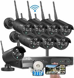 HISEEU 8 Channel HD 1296P Wireless Network IP Security Camera System Outdoor 3TB