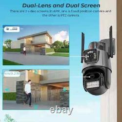 Hd Cam Ip Wifi Lens Camera Ptz Dual Security Outdoor Vision Cctv 3mp Night Wirel
