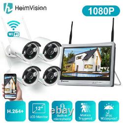 HeimVision 8CH 1080P CCTV Security Camera System Wireless + 12 Monitor WiFi NVR