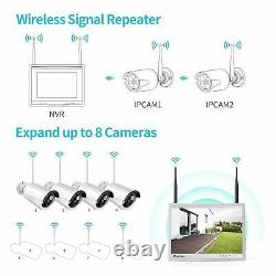 HeimVision 8CH 1080P CCTV Security Camera System Wireless + 12 Monitor WiFi NVR