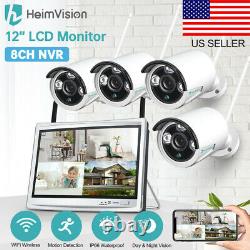 HeimVision 8CH 3MP HD CCTV Security Camera System Wireless +12 Monitor WiFi NVR