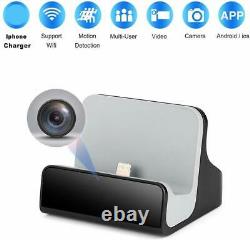 Hidden Camera Iphone Charger Dock Wifi Live View Spy Cam Pet Home Camera Nanny