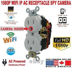 Hidden WIFI 1080P IP HD Nanny Cam Standard Working AC Outlet Receptacle Module