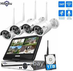 Hiseeu 3MP 8CH 2K NVR WIFI Outdoor Wireless Security Camera System CCTV with HDD