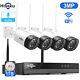 Hiseeu 8CH 2K NVR Outdoor CCTV WiFi Security Camera System Wireless With 1TB HDD