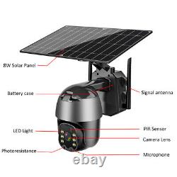 Home Security Camera Outdoor Solar Powered PTZ WiFi 1080P CCTV Cam Pan Tilt IP66
