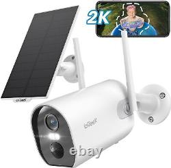 IeGeek Outdoor 2K Solar Security Camera 3MP Wireless Home Battery WiFi CCTV Cam