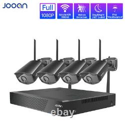 JOOAN 1080P HD 8CH WIFI CCTV Wireless Pair Security Camera System Black 4x Cam