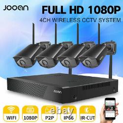 JOOAN 1080P HD 8CH WIFI CCTV Wireless Pair Security Camera System Black 4x Cam