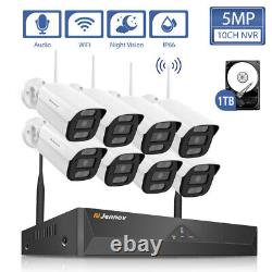 Jennov 5MP Wireless Security Camera System Outdoor Wifi IP CCTV 1TB 8CH NVR Kit