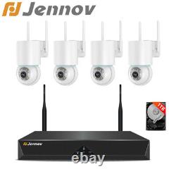 Jennov 5MP Wireless Security Camera System WiFi Color Night Vision 1TB NVR Kit