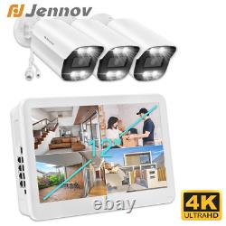 Jennov PoE 4K 8MP Wired Security Camera System Night Vision 12 NVR Metal Cams