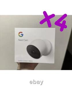 Lot Of 4 Google Nest Cam Outdoor/Indoor Battery Security Camera White