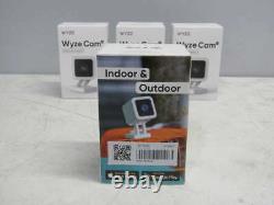 Lot of 4 Wyze Cam v3 1080p HD Indoor/Outdoor Video Security Cameras White