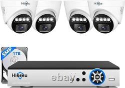 NEW Hisseu Face Detection Wired Security Camera System 5MP/4 Cams