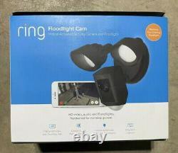 NEW Ring Floodlight Cam, Black, Motion-Activated HD Security Camera WIRED